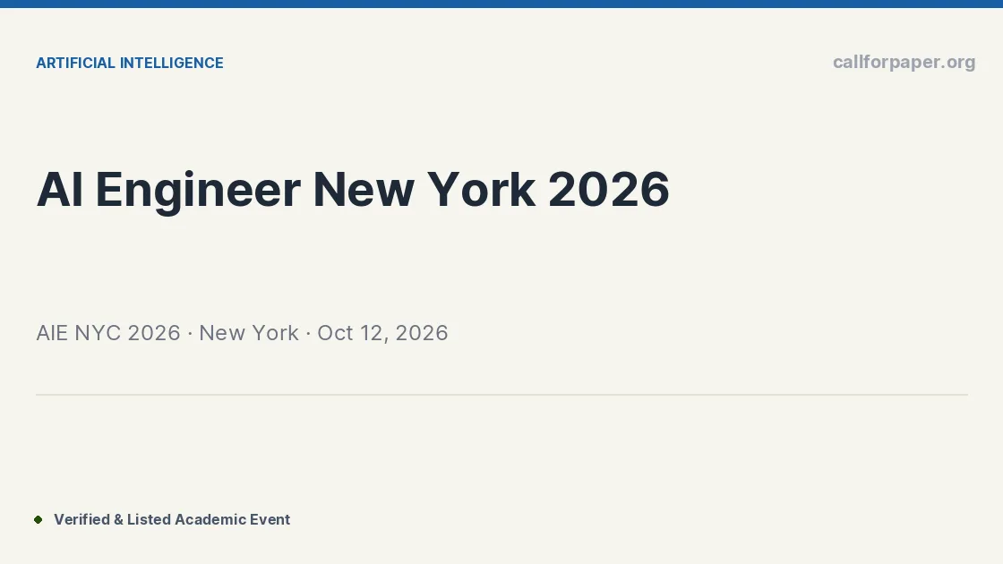 AIE NYC 2026 Call for Papers & Deadline | Sheraton New York Times Square Hotel, New York, NY, USA (Oct 2026)